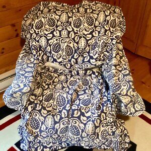 IKEA Ektorp rare 3 piece chair cover, vintage blue white floral used, cover only
